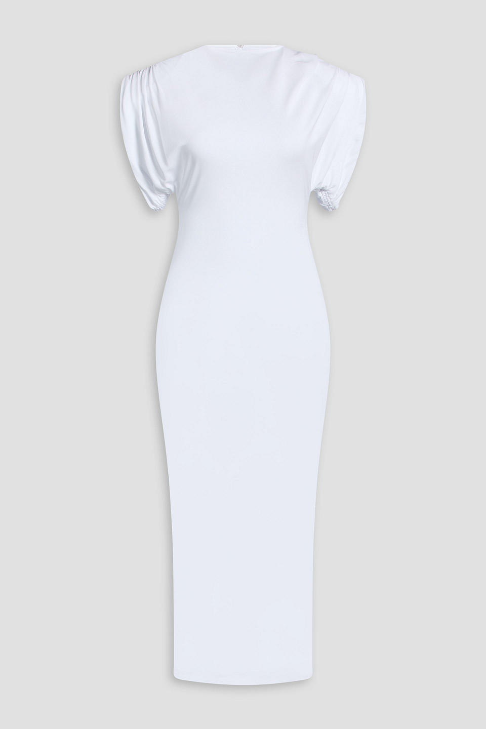 Ruched jersey midi dress - White - S