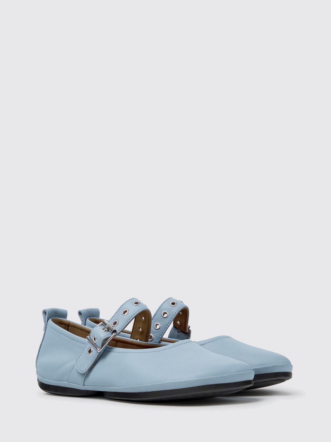 Right Nina Calfskin Mary Jane Flats with Adjustable Strap