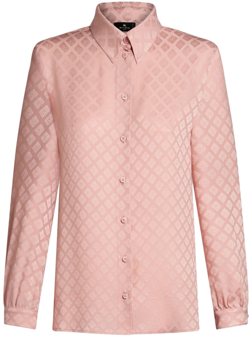 Patterned silk-jacquard shirt - Pink