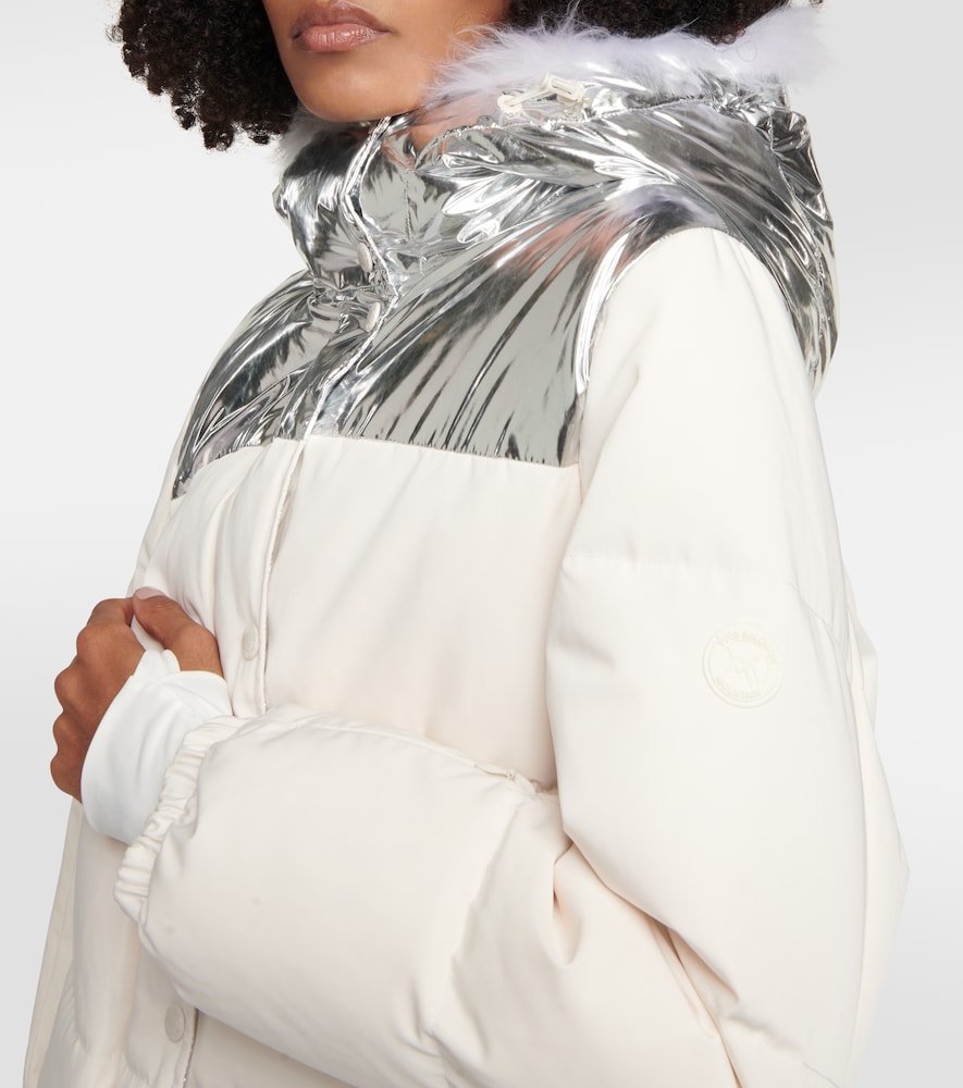Shearling-trimmed down jacket
