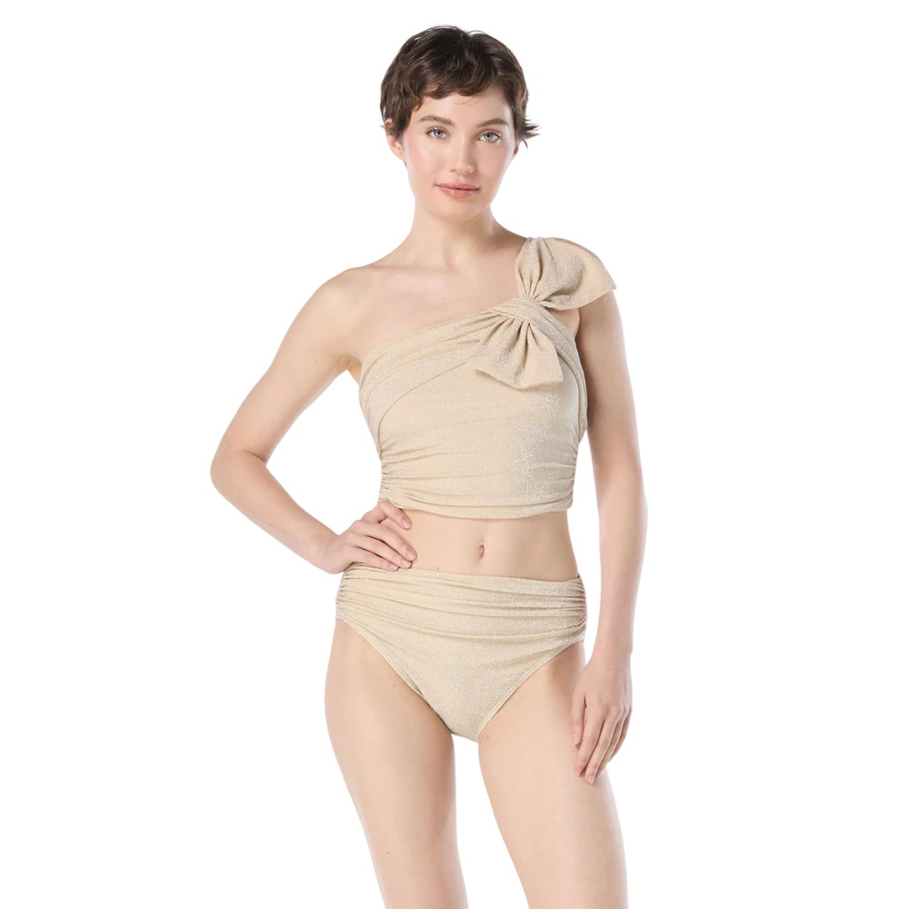 Clay Bow Underwire Bikini Top-Glitter Lux