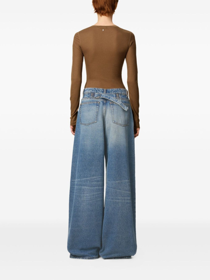 Wide-Leg Denim Jeans