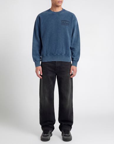 Man Sweatshirt Slate blue Size L Cotton