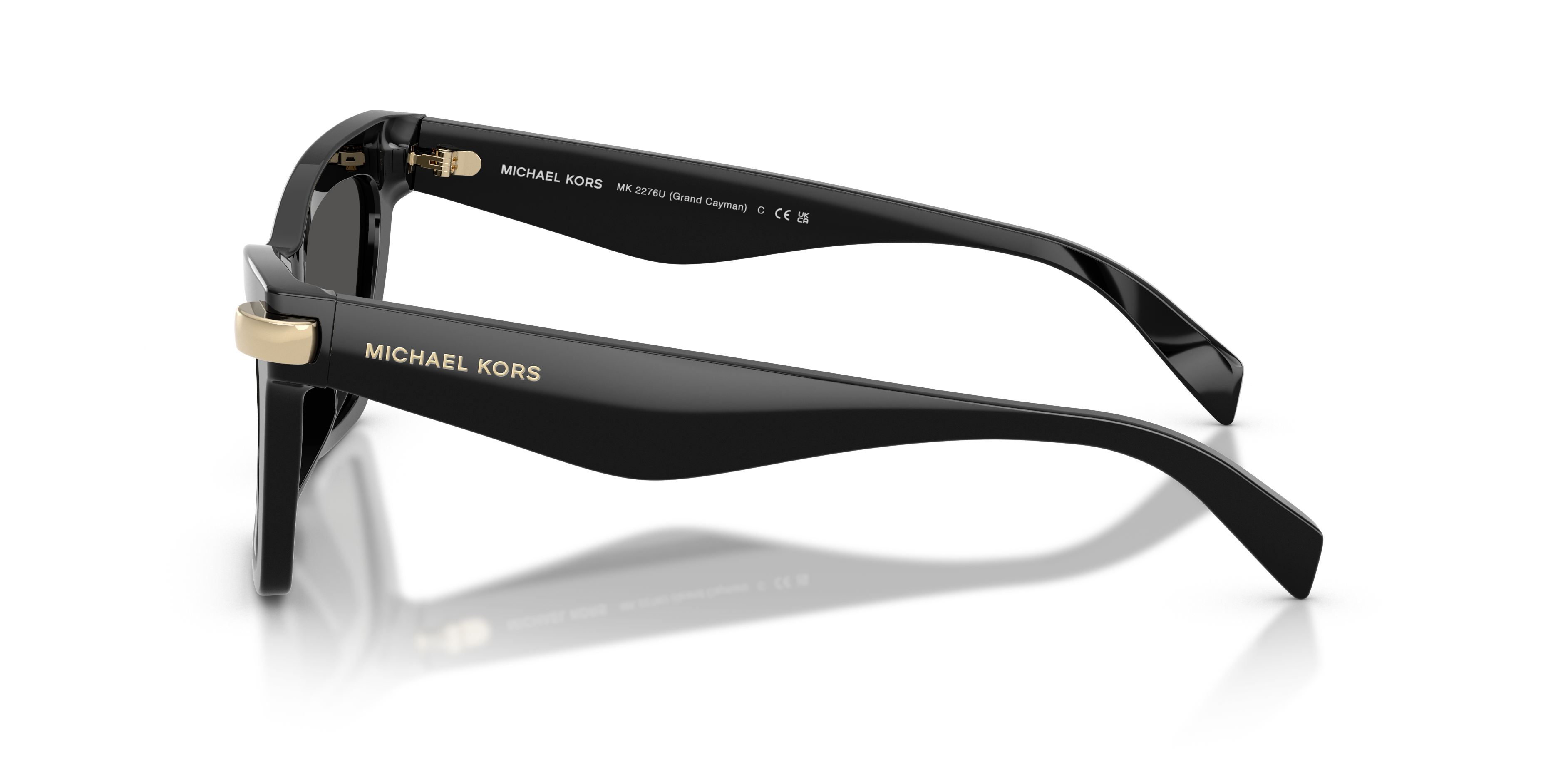Michael Kors Vrouw Michael Kors MK2276U GRAND CAYMAN 300587 Zonnebrillen Acetaat Zwart Grijs Kattenoog Normaa