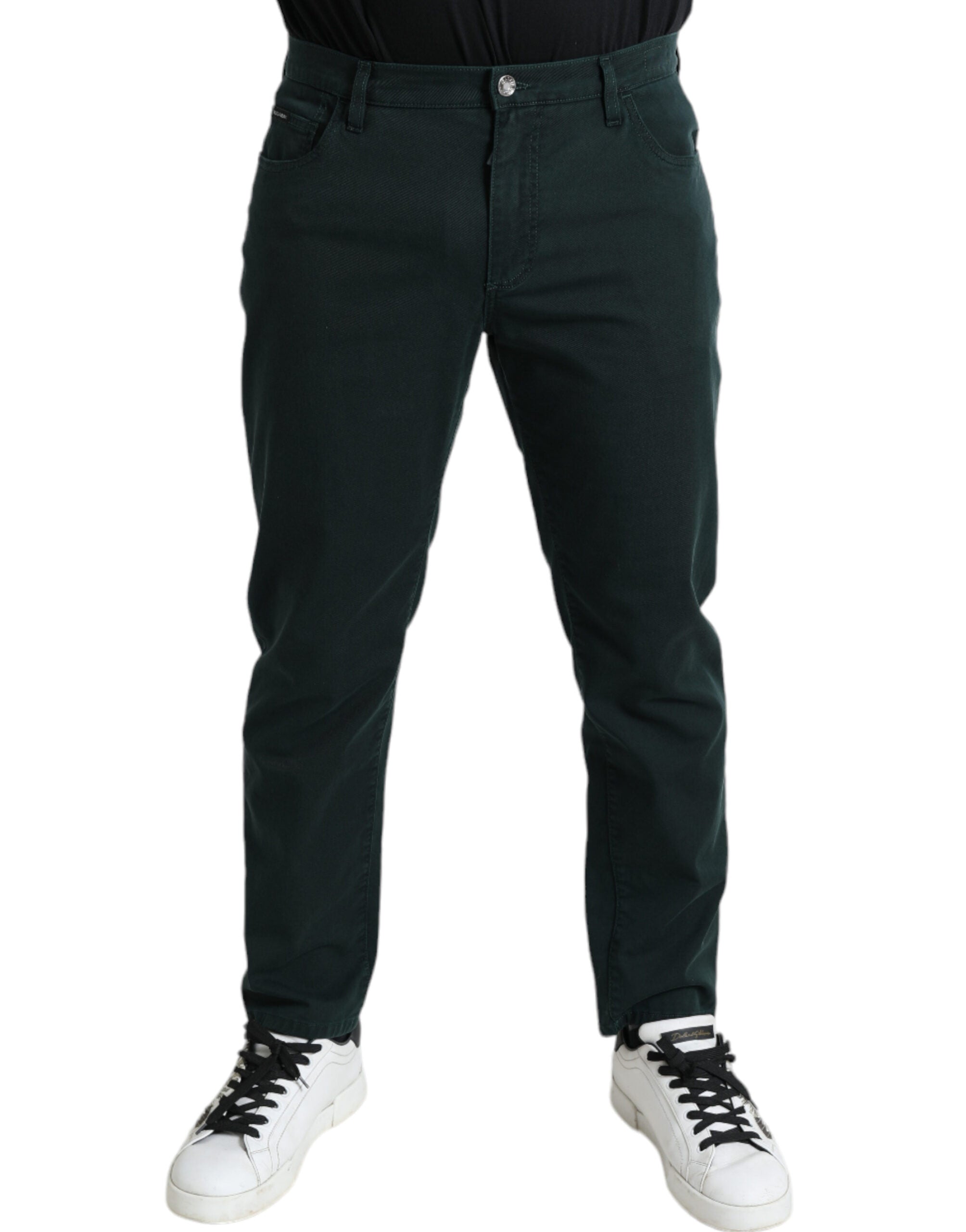 Cotton Stretch Skinny Jeans — Green