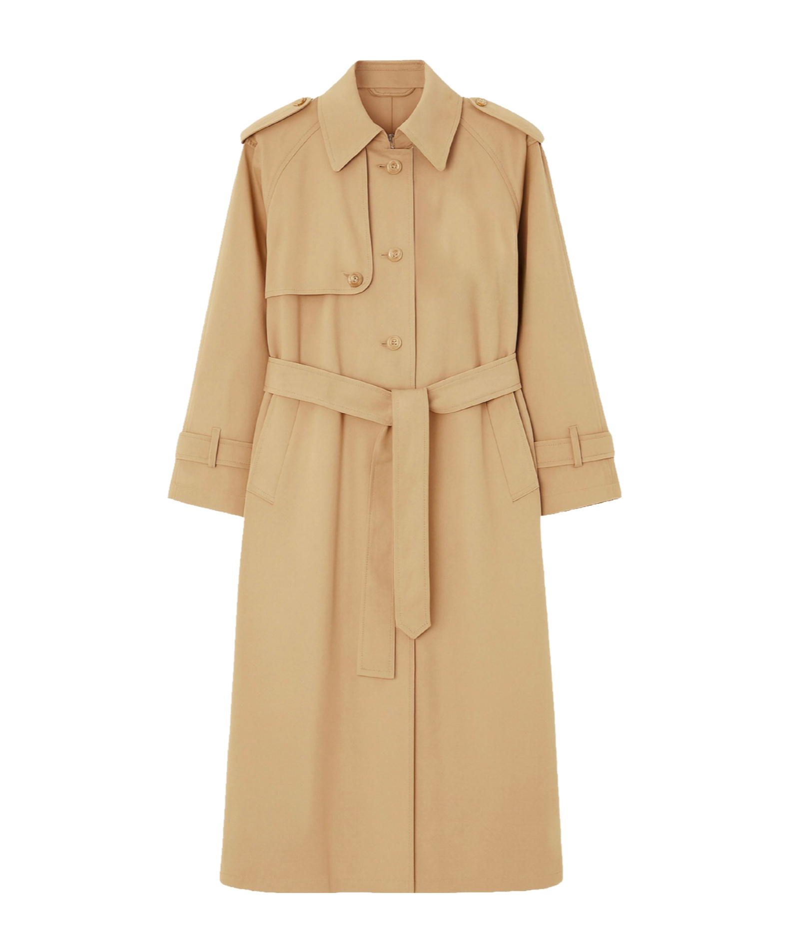 Buttoned belted coat