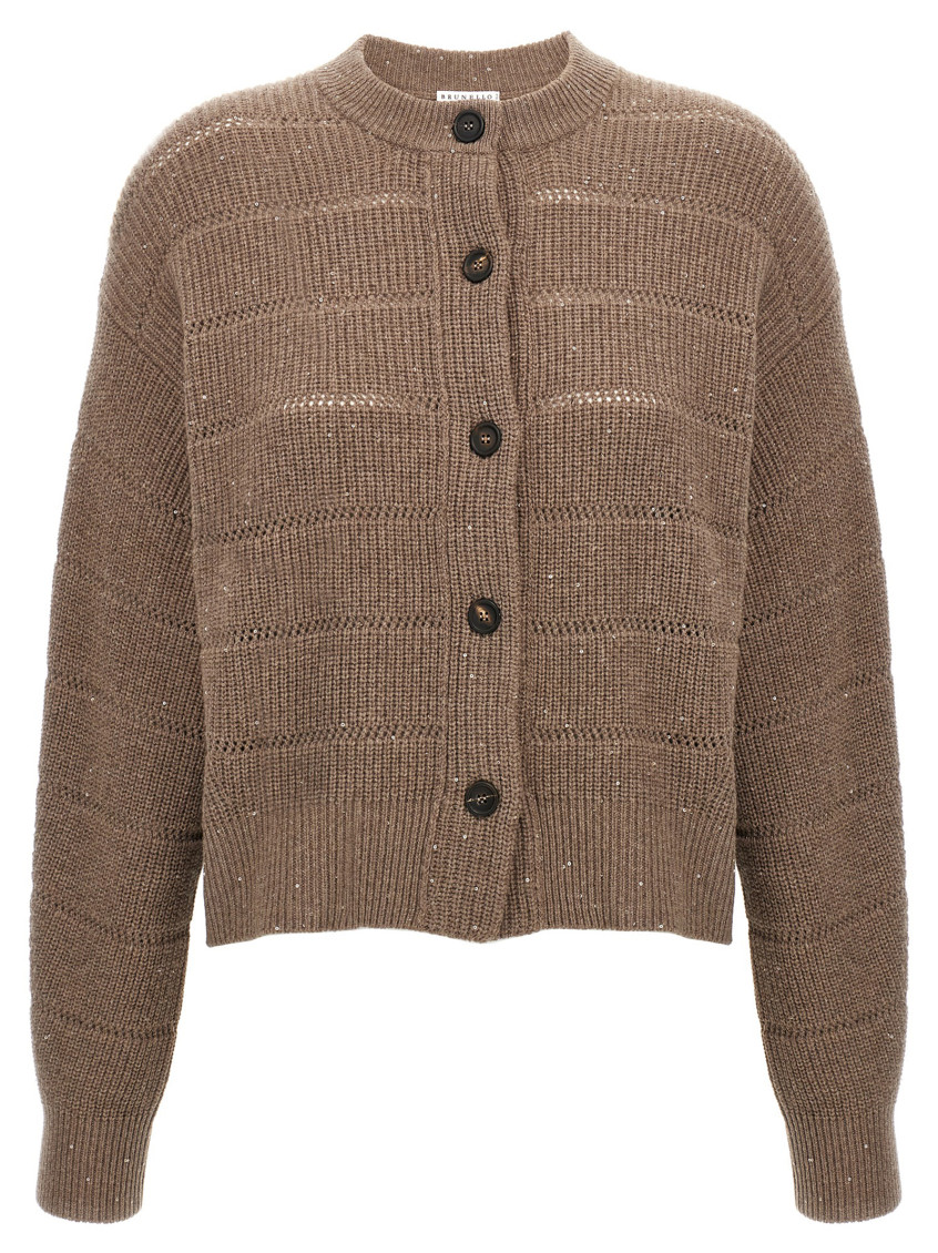 Brunello Cucinelli - Rustic Dazzling Net Sweaters And Cardigans Brown