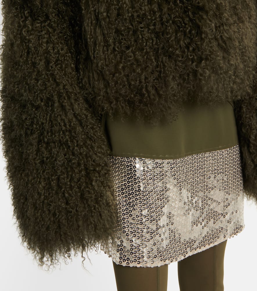 Faux fur bomber jacket
