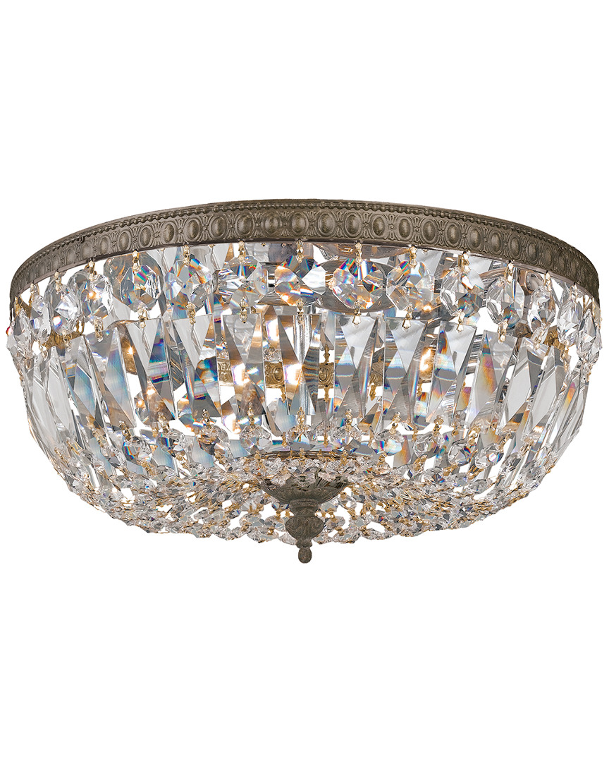 3-Light Flush Mount Swarovski Spectra Crystal