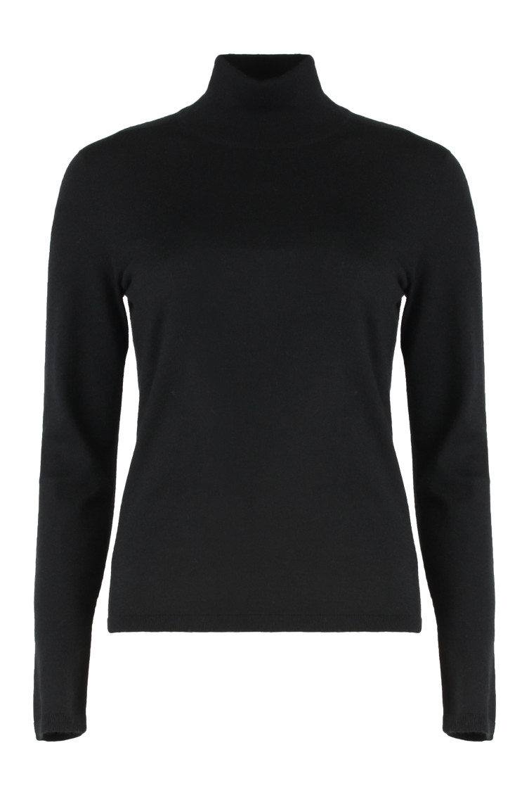 Black High Neck Wool Sweater
