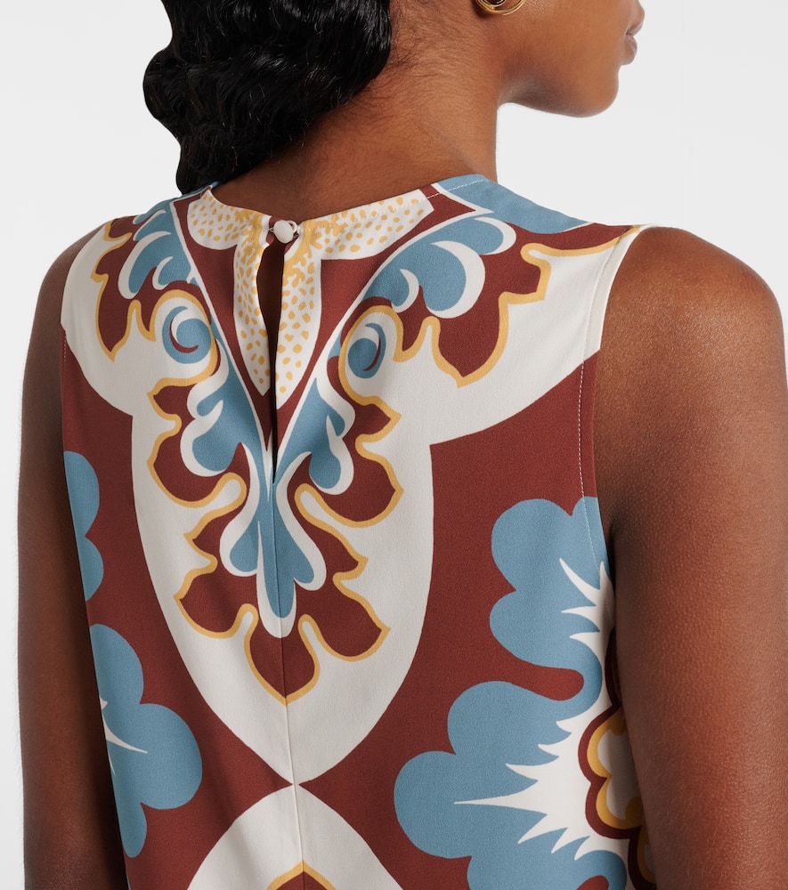 Printed satin shift dress