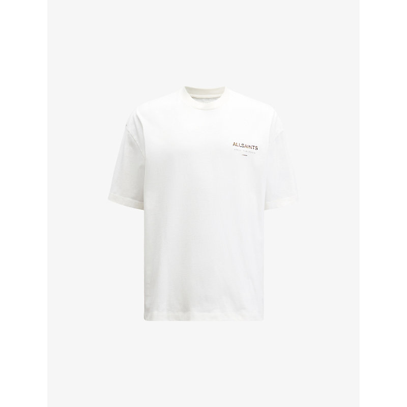 Mens Ashen White Underground Camo Brand-print Cotton-jersey T-shirt