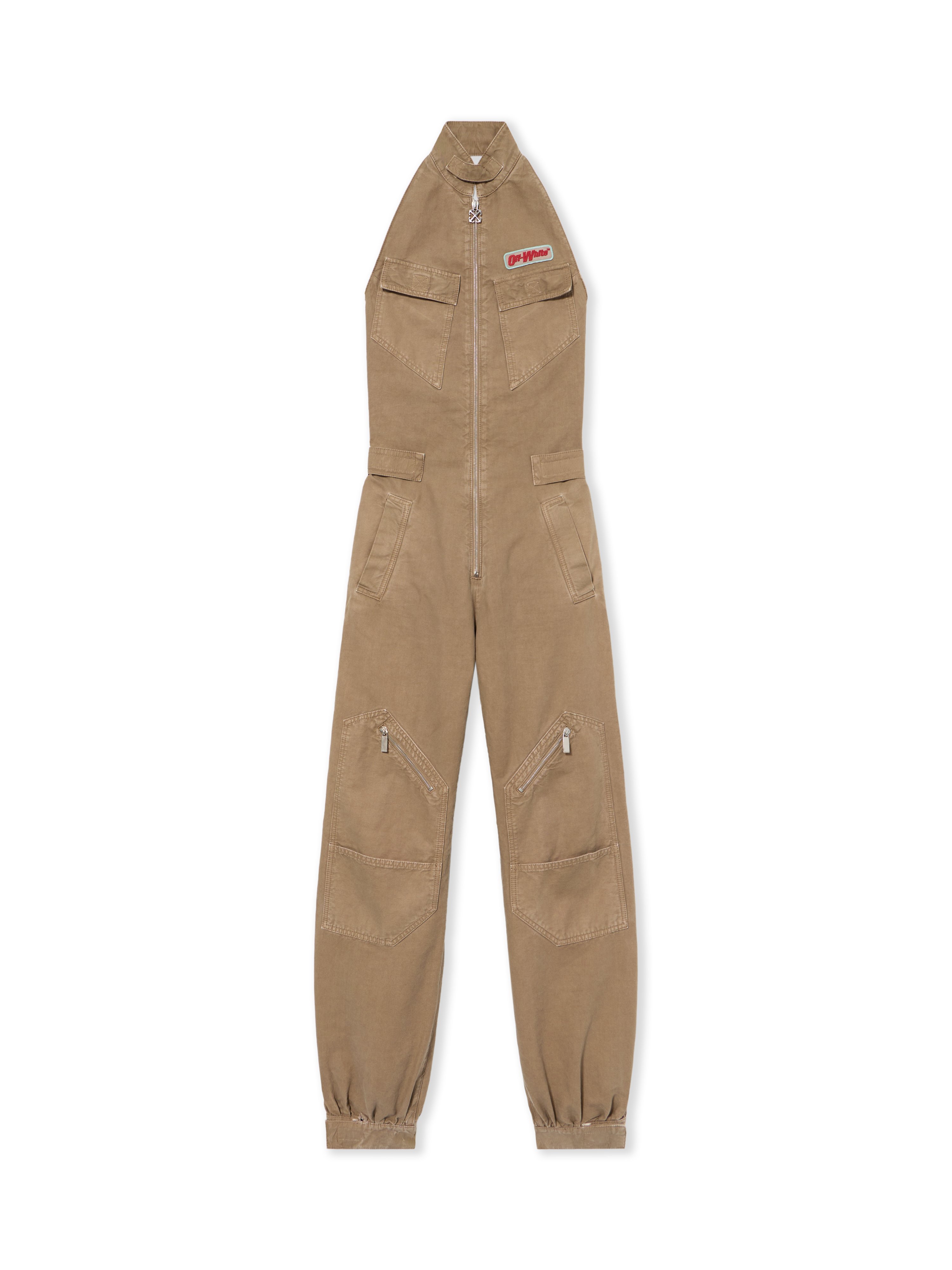 Canvas Pocket Jumpsuit - Female Dresses Fungi