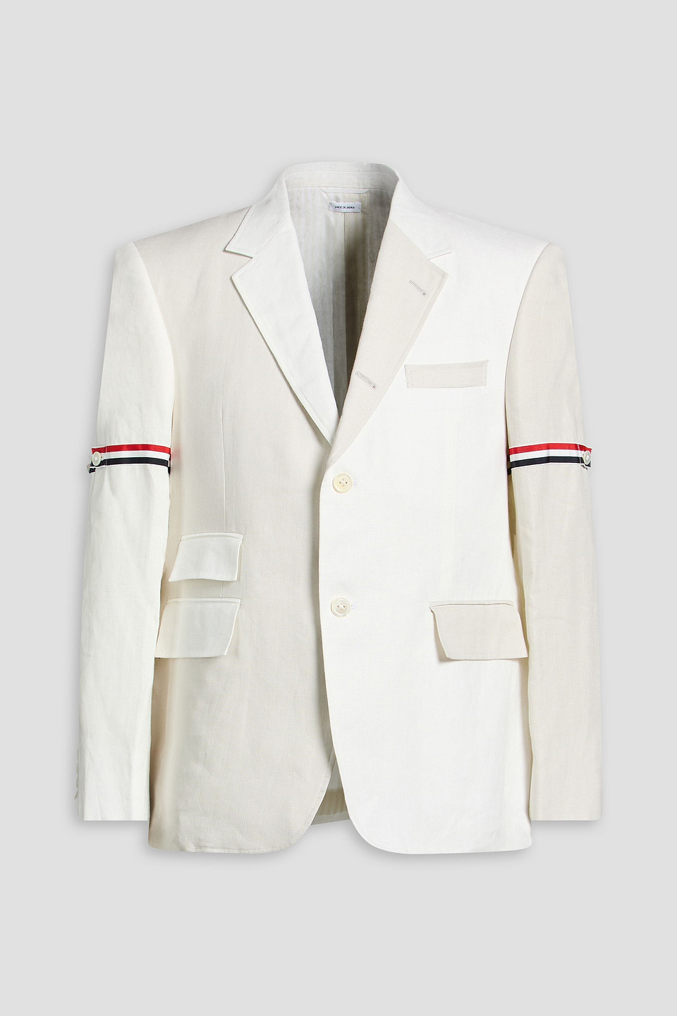 Striped linen blazer - White - 3