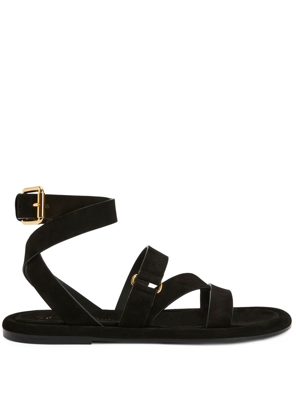 Aymon buckled suede sandals - Black