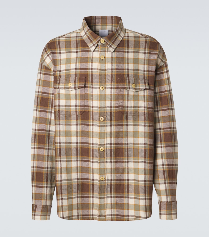 Lumber plaid wool and linen shirt