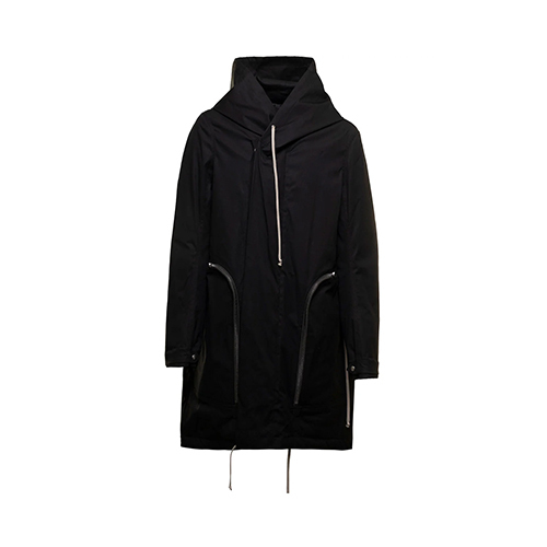 Oversized pocket hooded parka - Black
