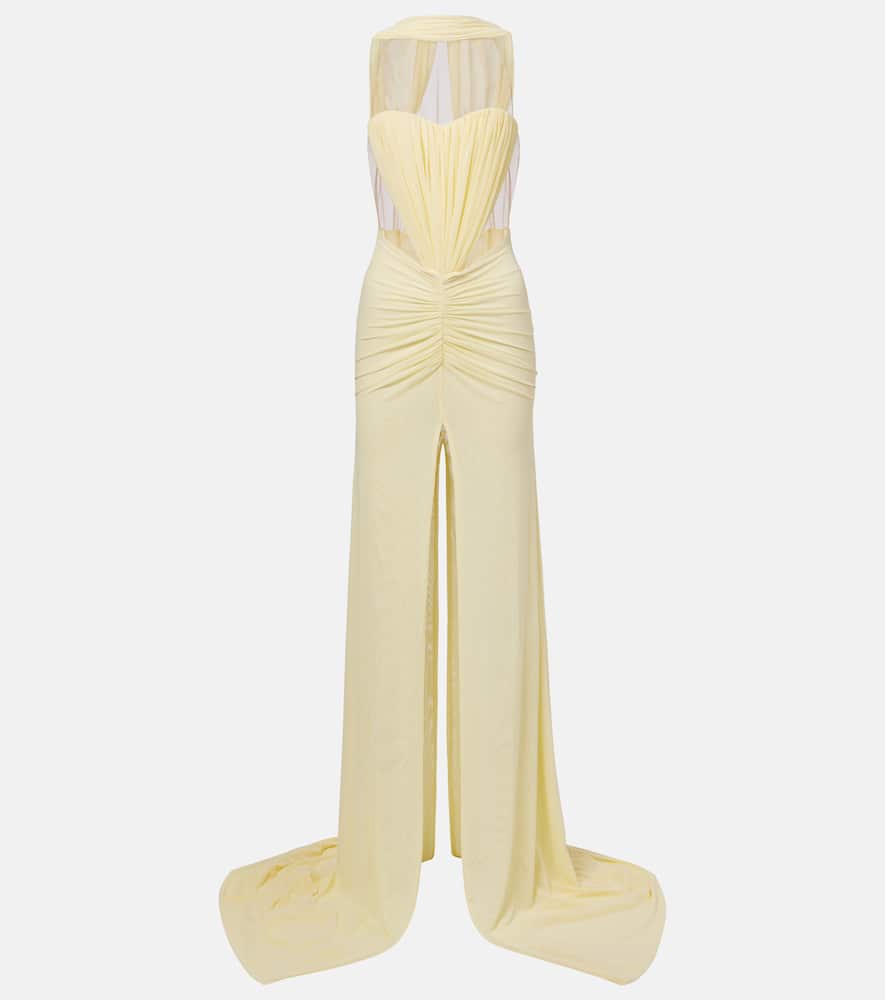 Ruched halterneck gown