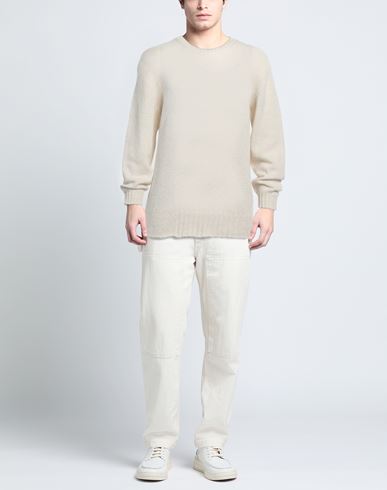 Man Sweater Ivory Size XXL Merino Wool