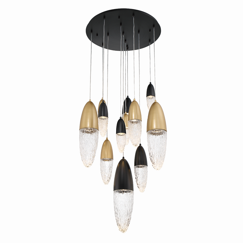Mixed Black Brass Chandelier from the Ecrou Collection
