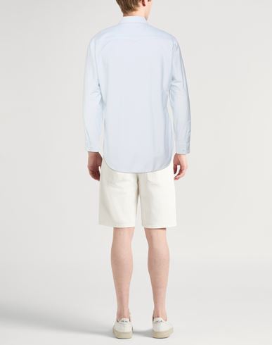 Man Shirt Sky blue Size L Cotton, Polyester