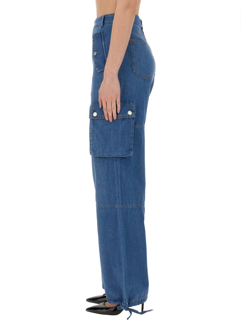 Moschino - wide leg cargo trousers with drawstring he