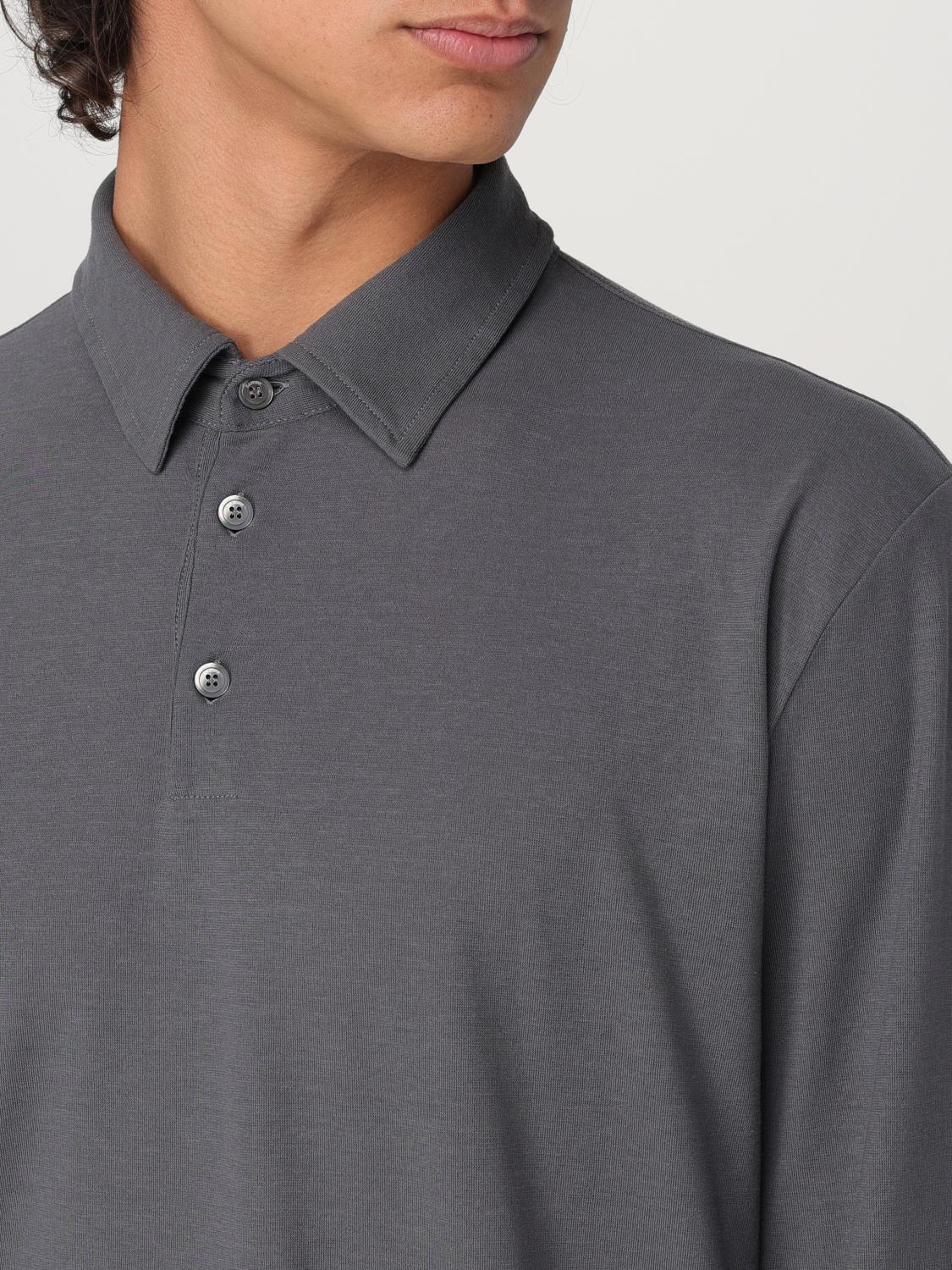 Slim-cut cotton polo shirt - Grey
