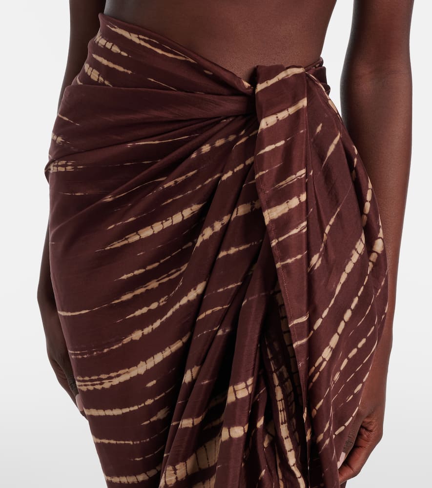 Tie-dye silk beach cover-up