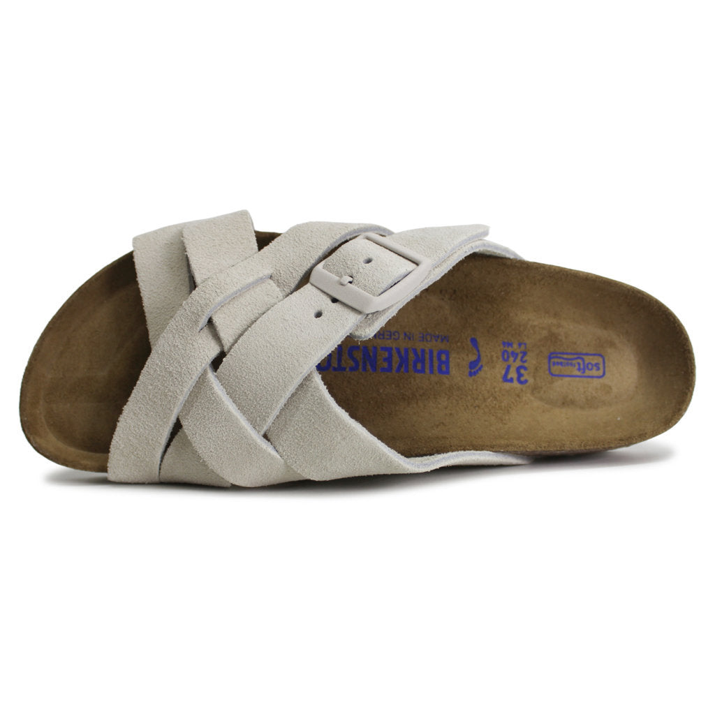 Birkenstock Lugano Suede Leather Unisex Slides Sandals