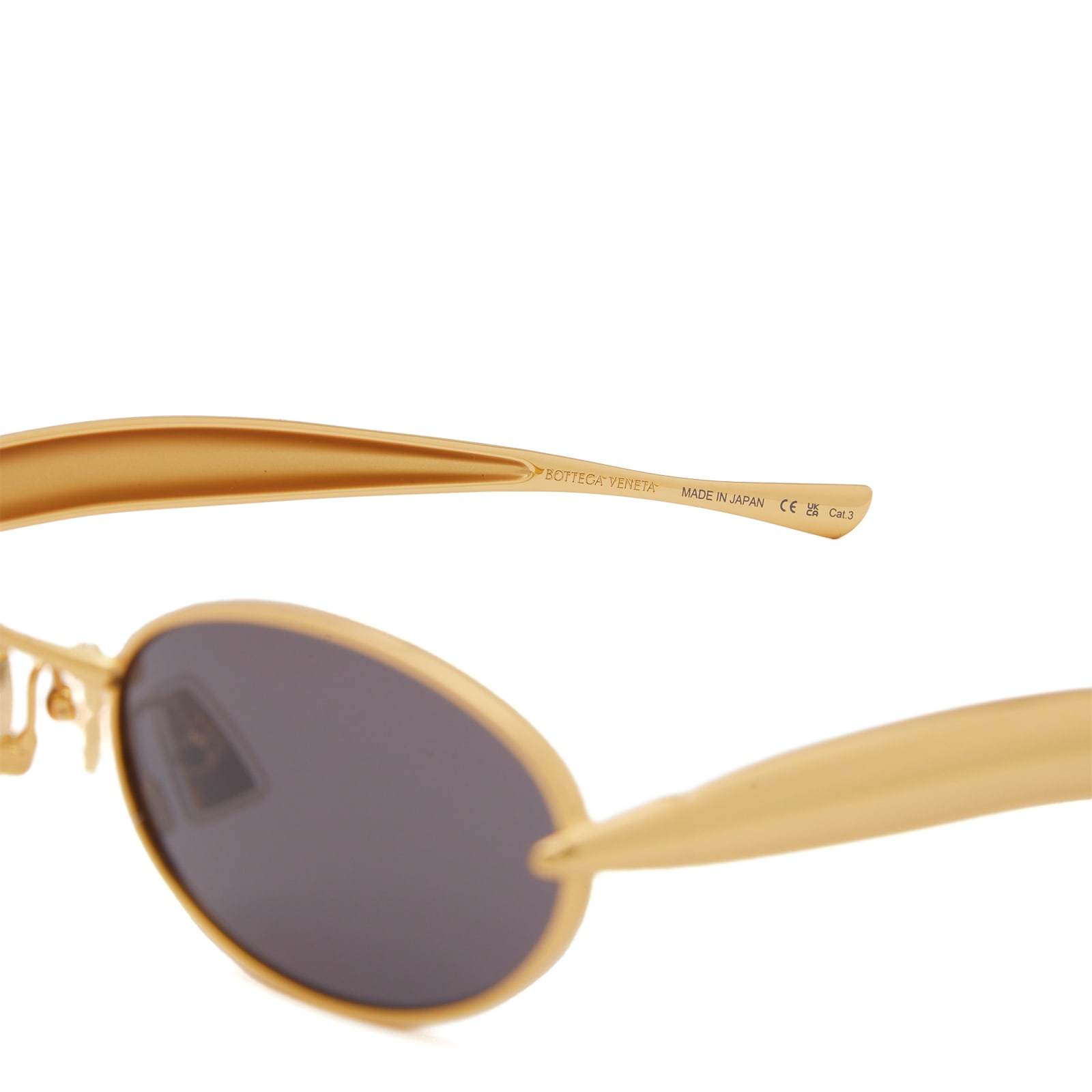 Bottega Veneta Sardine Sunglasses in Gold/Grey 