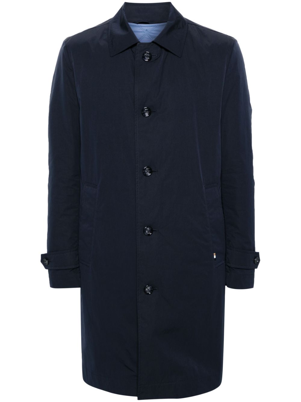 Spread-collar single-breasted coat - Blue
