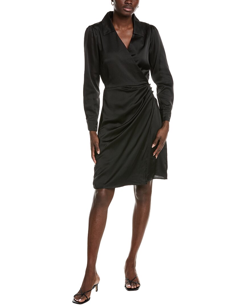 Front Wrap Collared Shirtdress