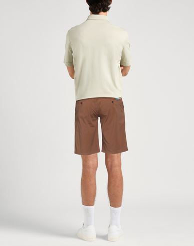 Man Shorts & Bermuda Shorts Brown Size 32 Cotton, Elastane