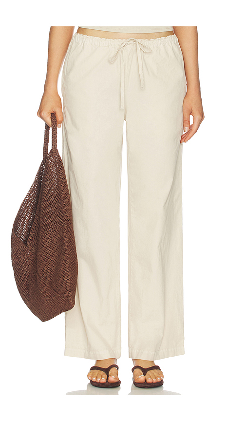 VIR VITA Siena Cotton Poplin Pant in Beige. M. Also in L, S