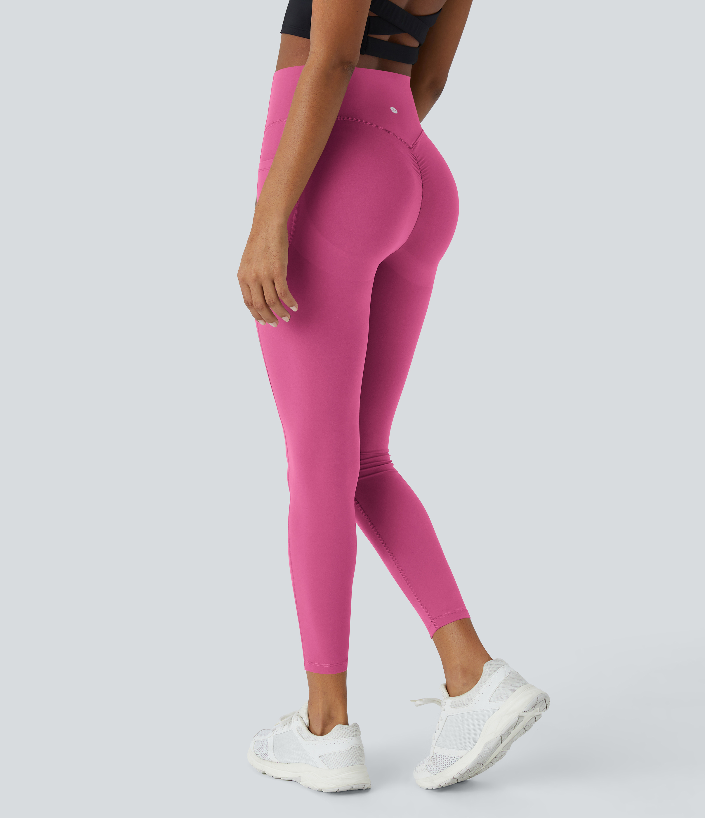 UltraSculpt™ SoCinched High Waisted Scrunch Butt Lifting Tummy Control Pocket Shaping Training Leggings  - Pink Power