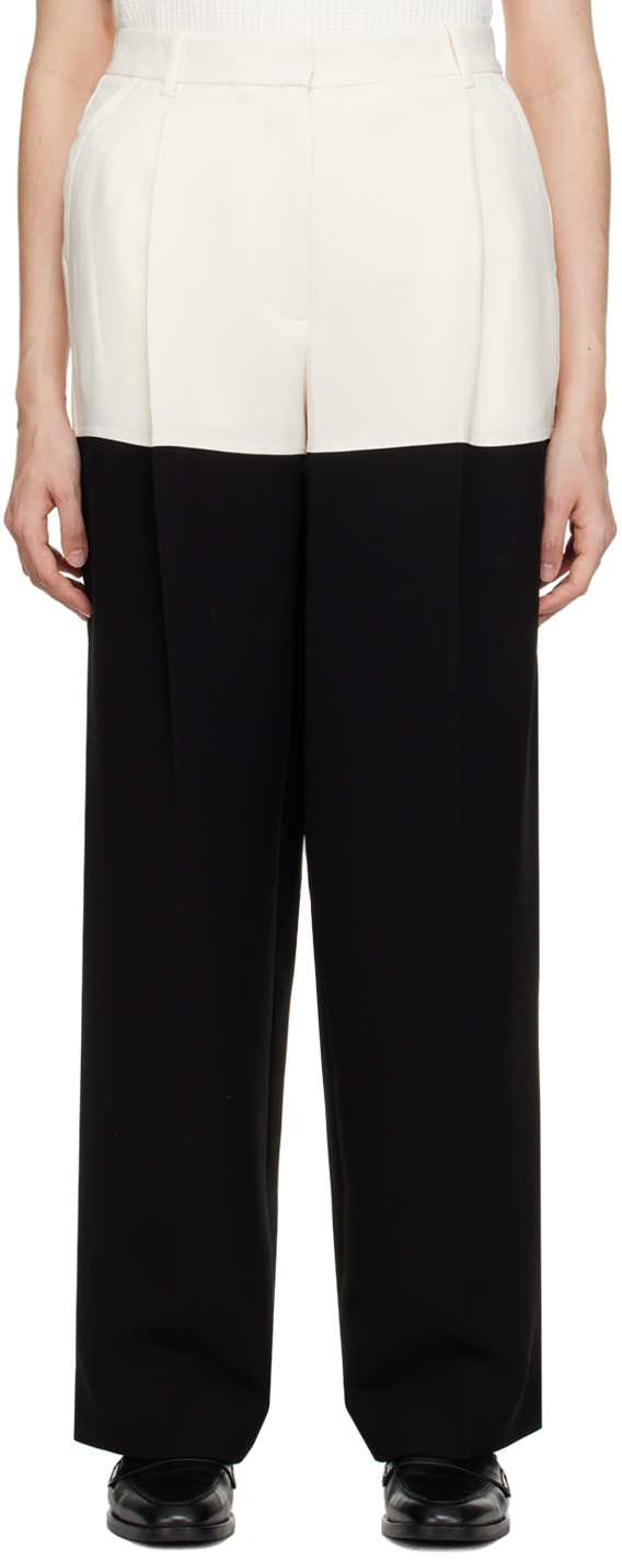 Off-white and black color block slacks
