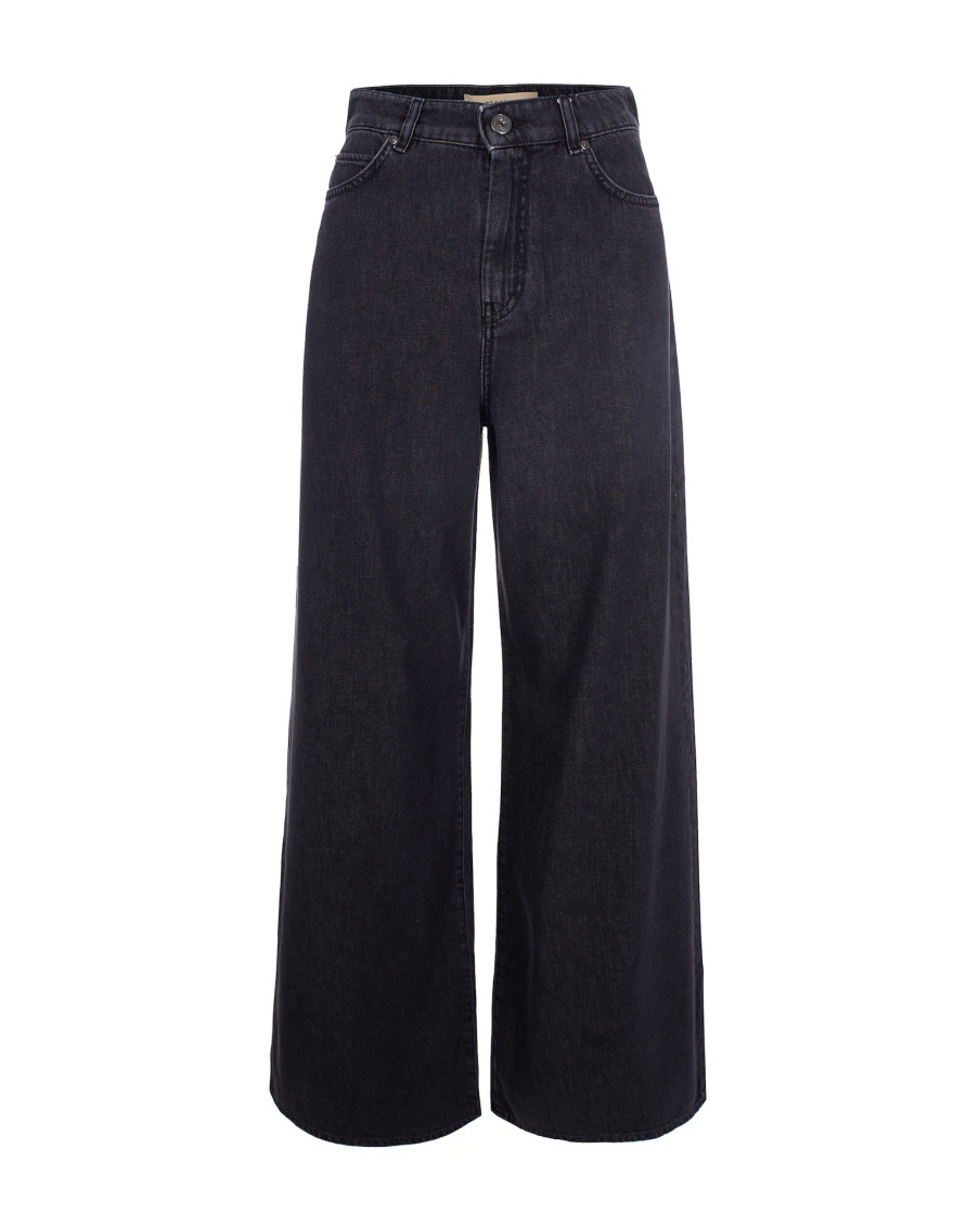 Black Wide Leg High Rise Jeans