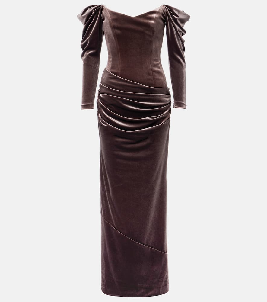 Draped velvet gown