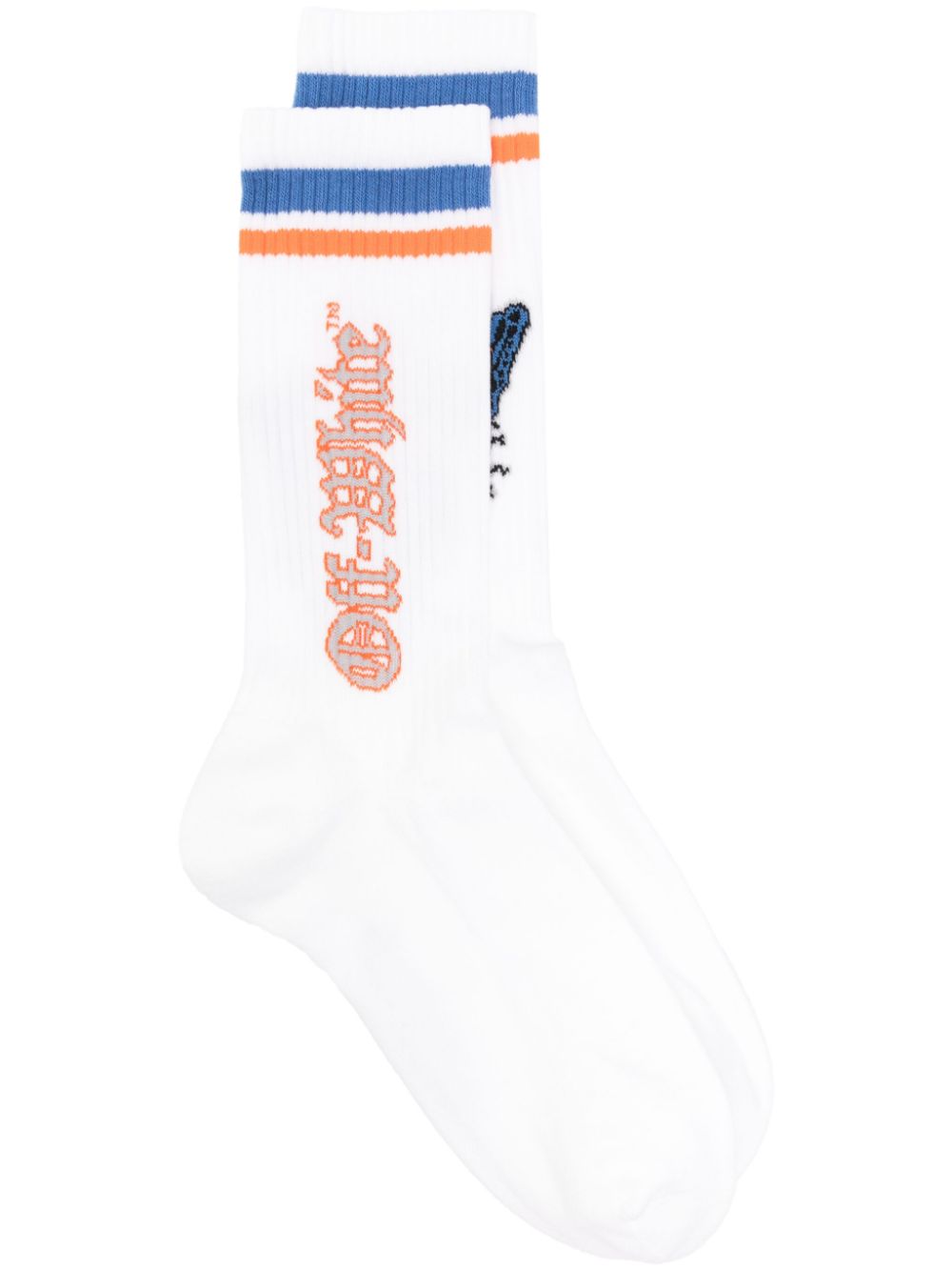 Varsity ribbed-knit socks
