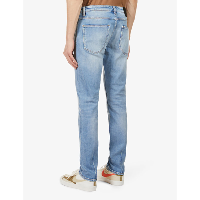 Mens Lou Tapered Mid-Rise Stretch-Cotton Denim Jeans