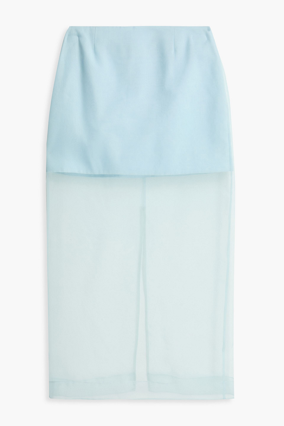 Layered silk-georgette midi skirt - Blue - 2