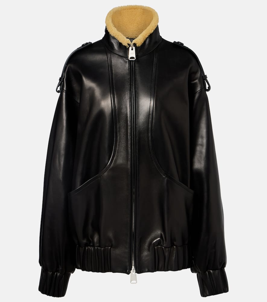 Sigi shearling-trimmed leather jacket