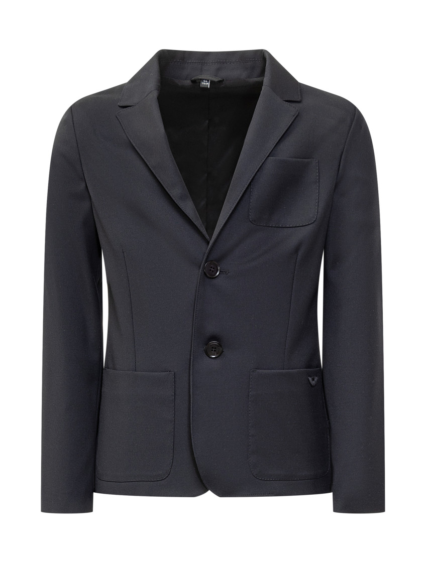 Kids Blue Solid Blazer