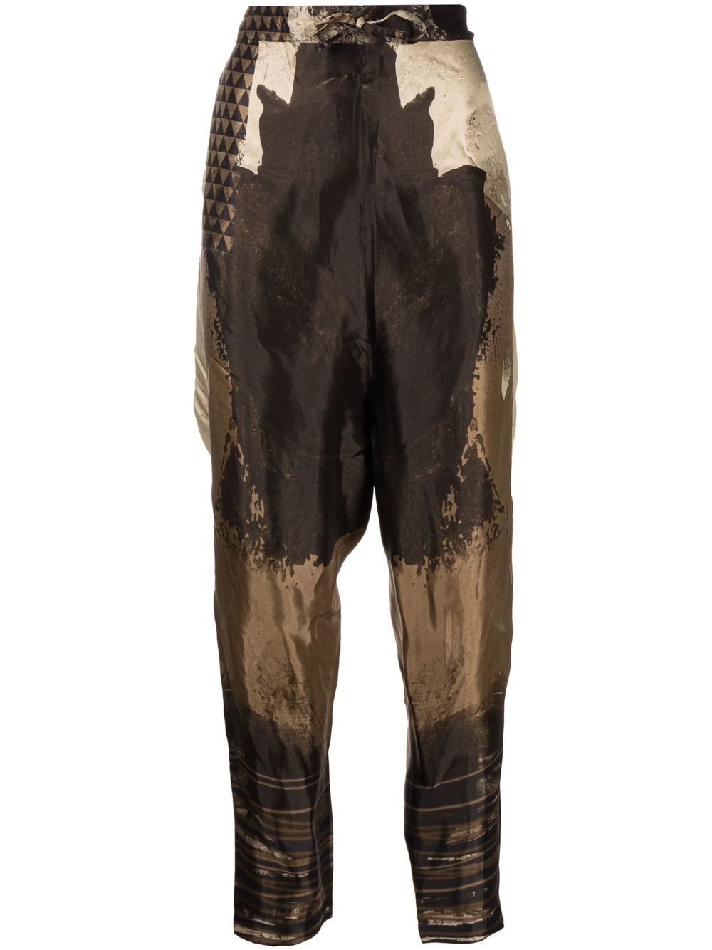 Graphic-print trousers - Brown