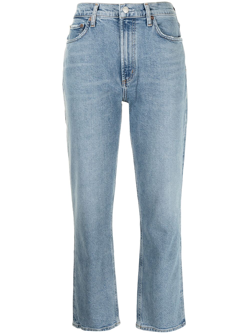 Straight-leg ankle-length jeans - Blue