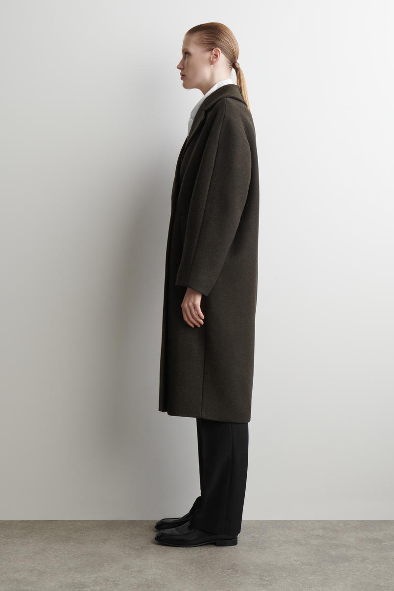 Oversized Double-Breasted Wool Long Coat