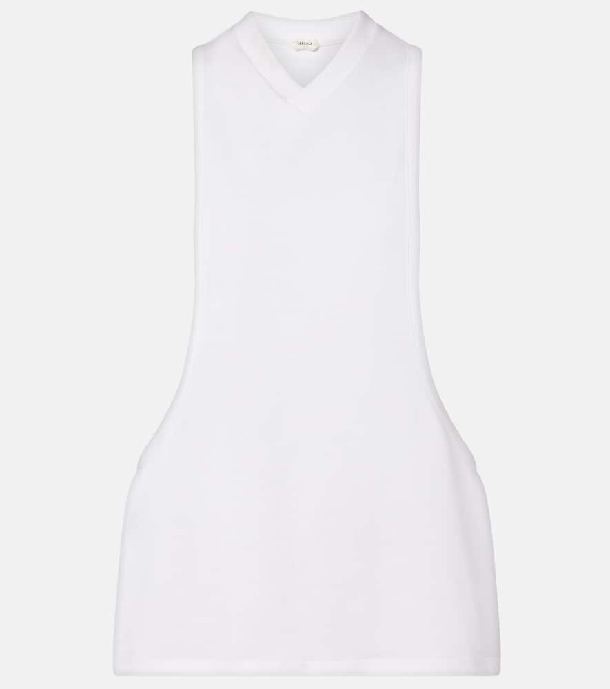 Cotton-blend jersey tank top