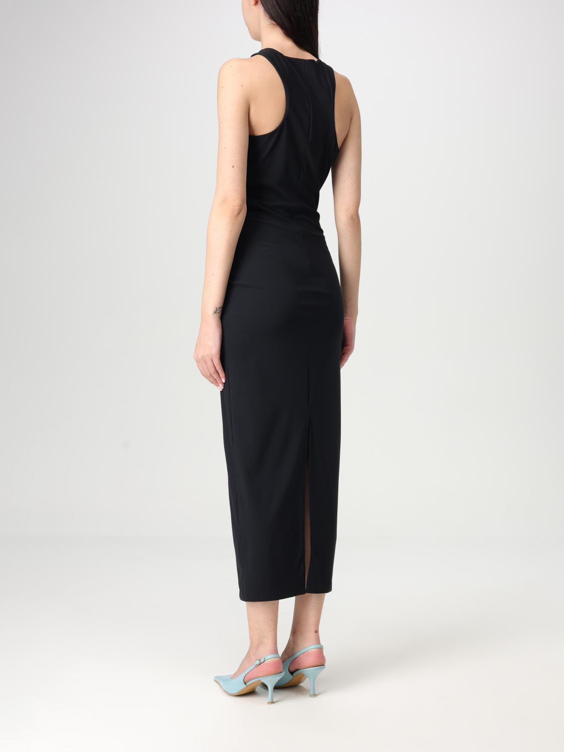 Piercing-detail midi dress - Black
