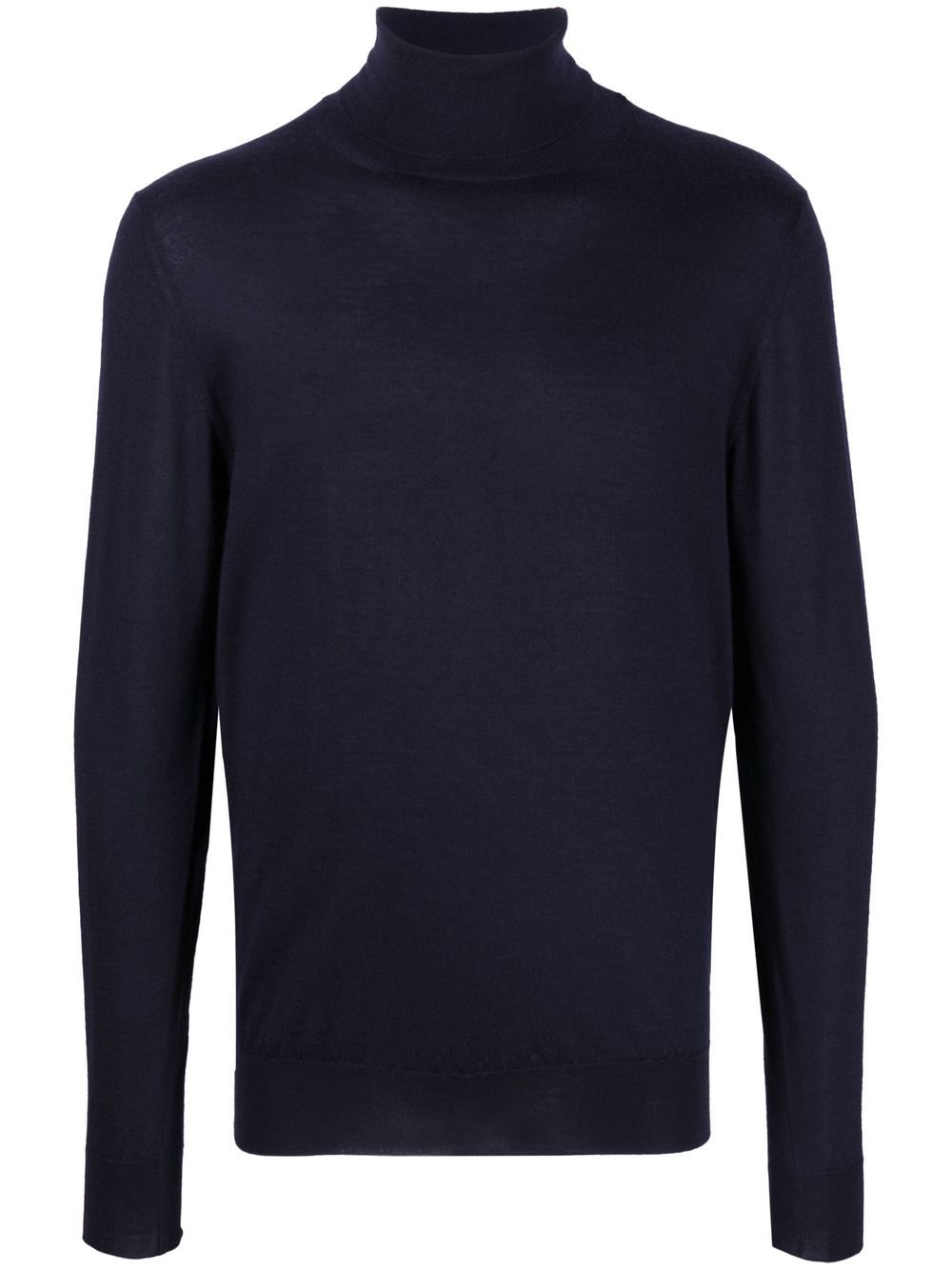 Roll-neck cashmere-silk jumper - Blue