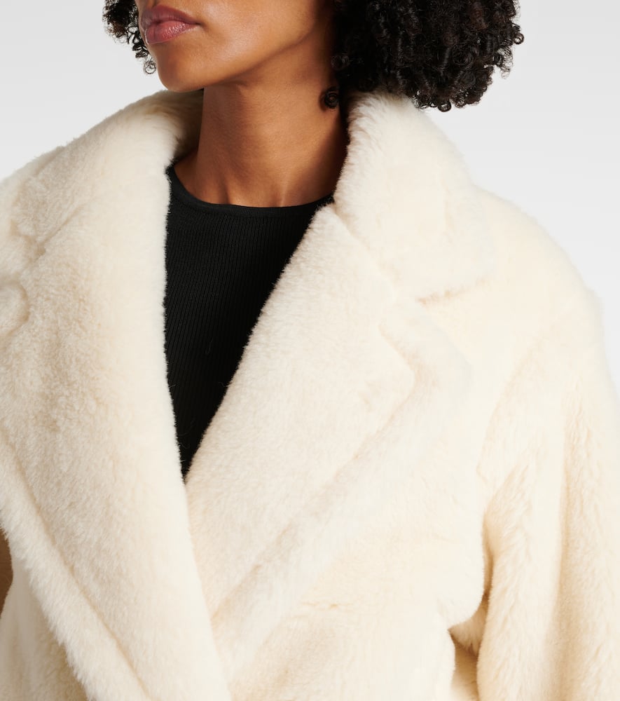 Oggeri alpaca, wool, and silk teddy coat